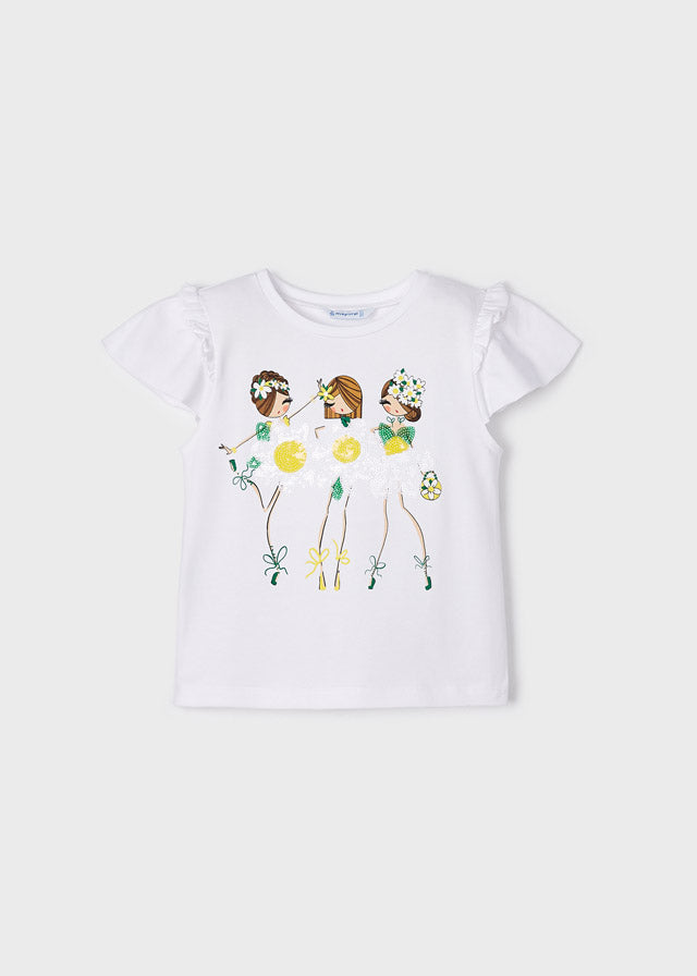 Mayoral T-Shirt Mädchen Blume mimose-wei Art. 03055-032